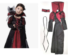 This image shows a Licus girls royal vampire Halloween costume.