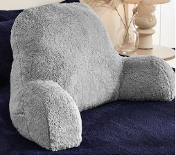 Image Shows Grey Teddy Fleece Cuddle Cushion