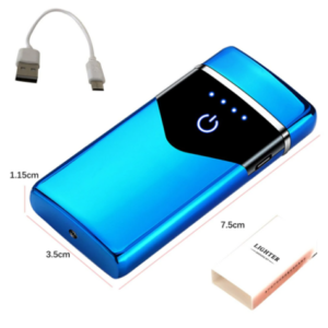 Blue electric USB lighter