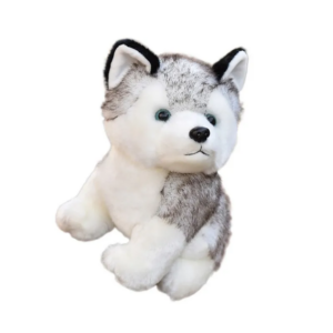 A stuffed plush toy in the form of a husky dog