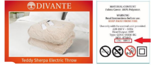 divante branded sherpa electric blanket in shade natural