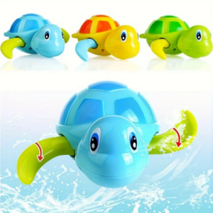 a turtle swimming toy for the bath 