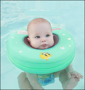 Image Shows A baby using the Swim Neck Ring Float.